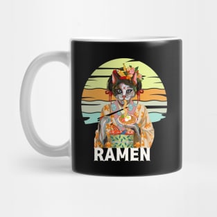 Geisha Cat Ramen Noodles Mug